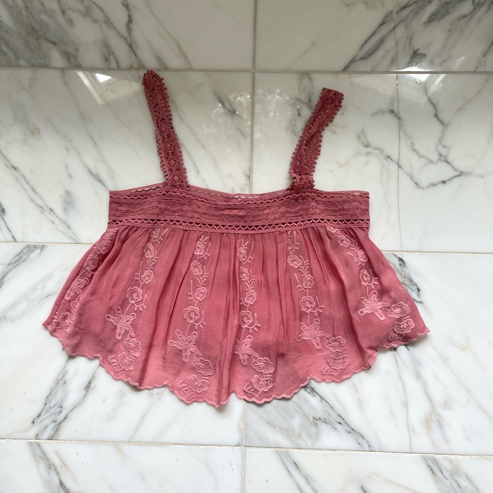 ZARA Flowy Pink Crop Top
